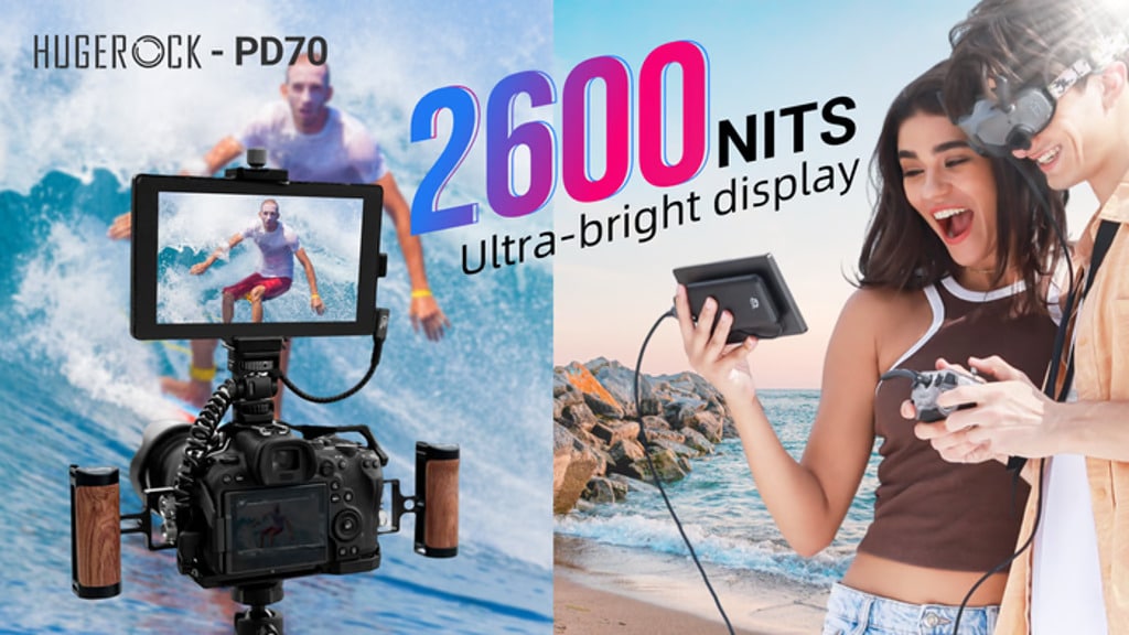 Super Bright Hugerock PD70 2600nit 7 Portable Camera Monitor