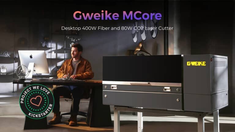 Gweike MCore Desktop 400W Fiber and 80W CO2 Laser Cutter